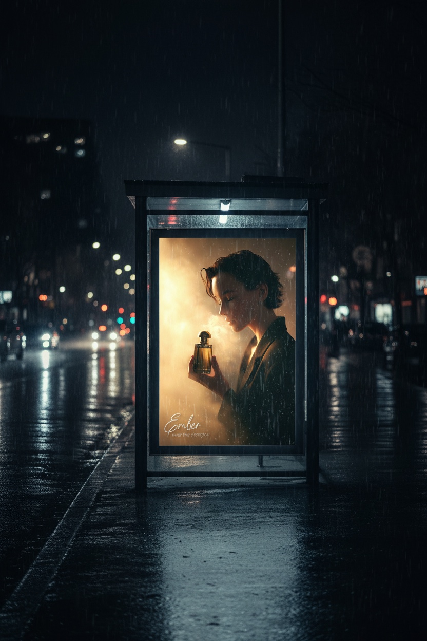 Curator — Abribus nuit pluie