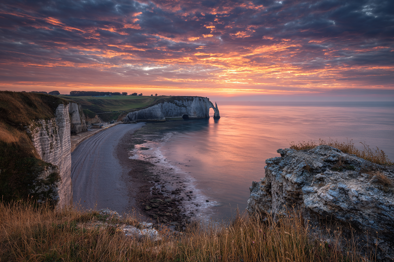 Étretat au coucher de soleil