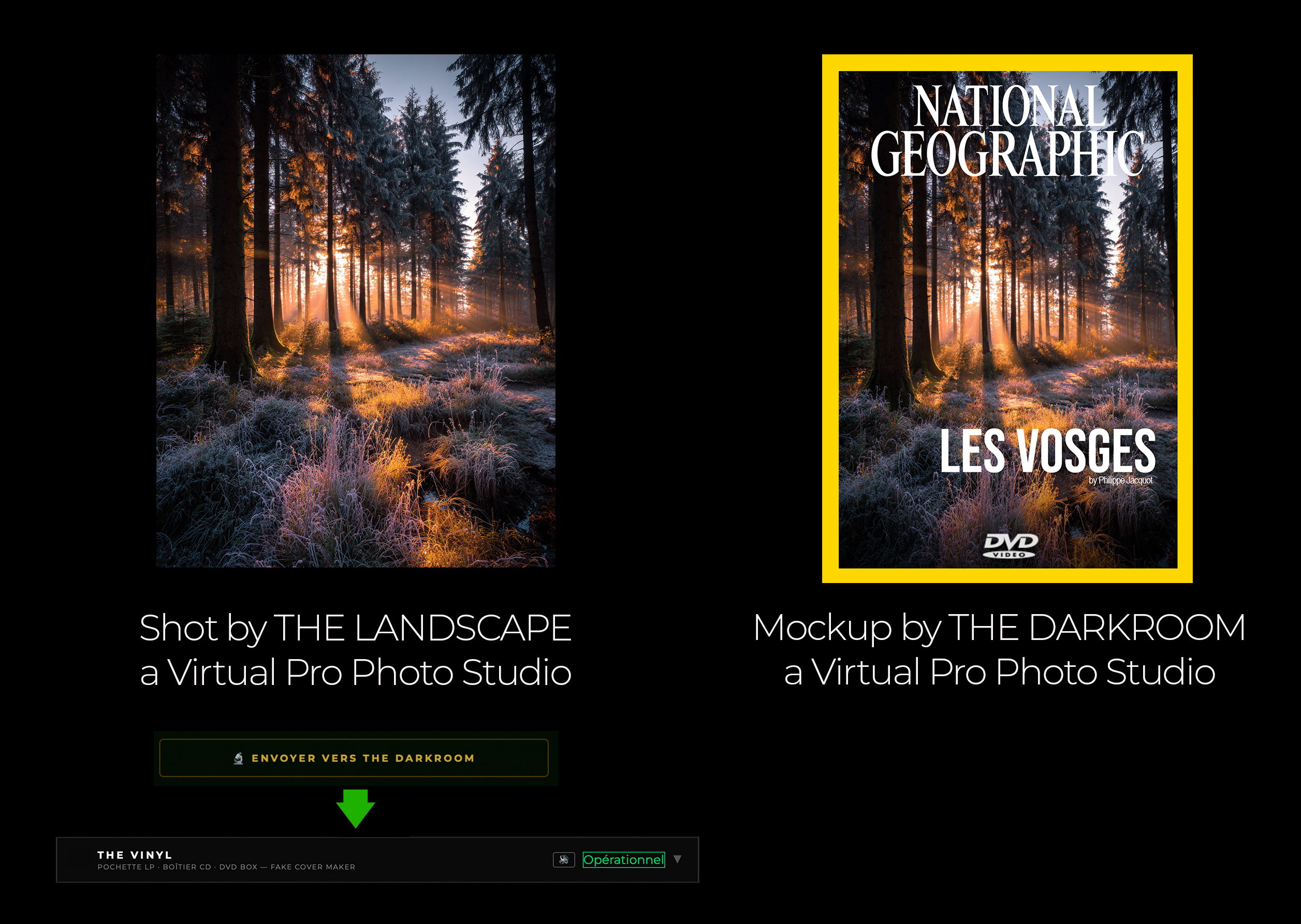 Workflow — forêt Vosges → boîtier DVD National Geographic