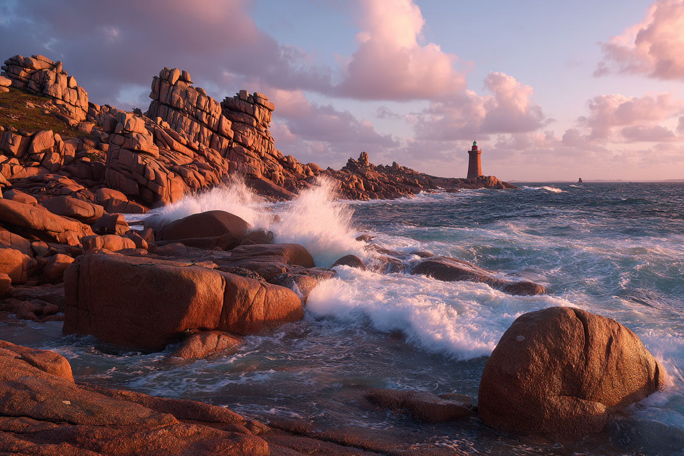 Re-Shoot — image originale golden hour Côte de Granit Rose
