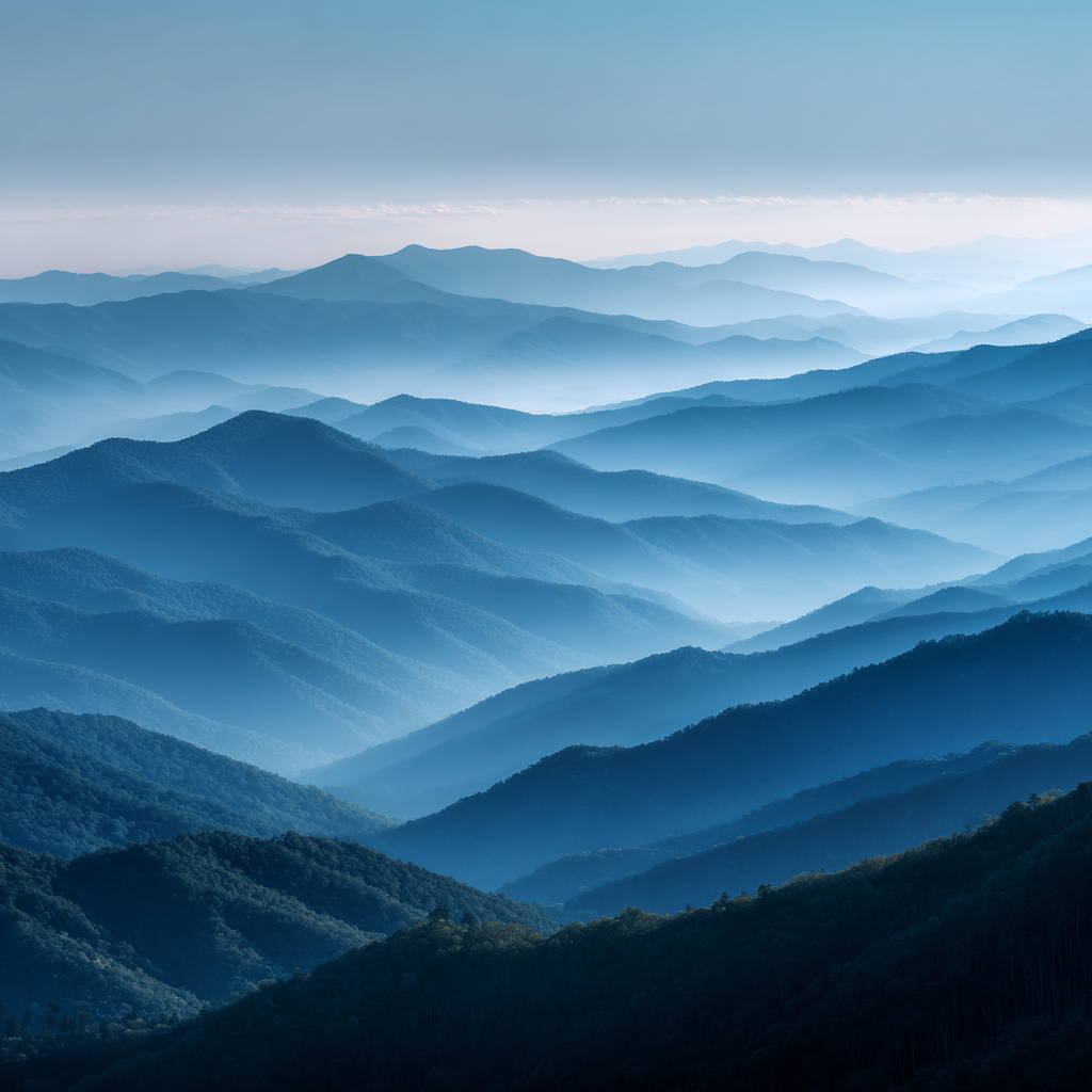 Great Smoky Mountains — couches bleues brumeuses à l'infini