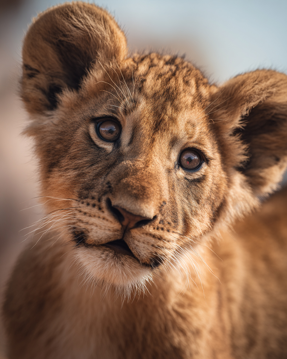 Wildlife — lion golden hour portrait