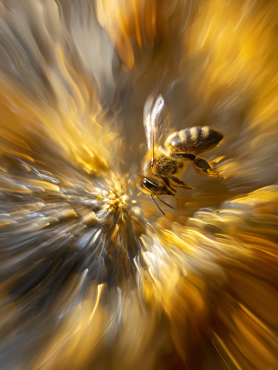 abeille sur fleur · macro entomologie · prairie