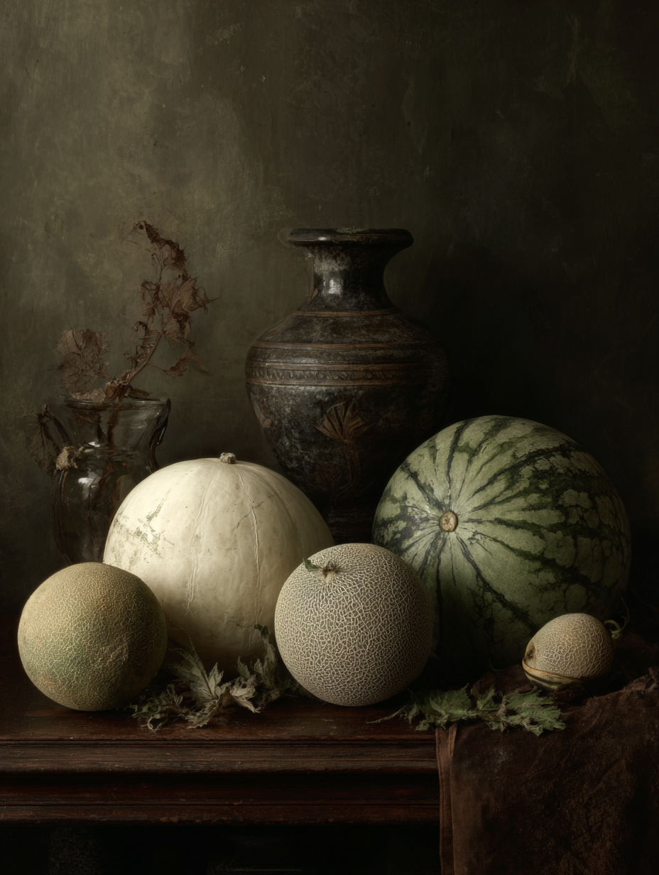 Fruits exotiques contemporains — fond ardoise — éclairage studio froid — editorial food photography