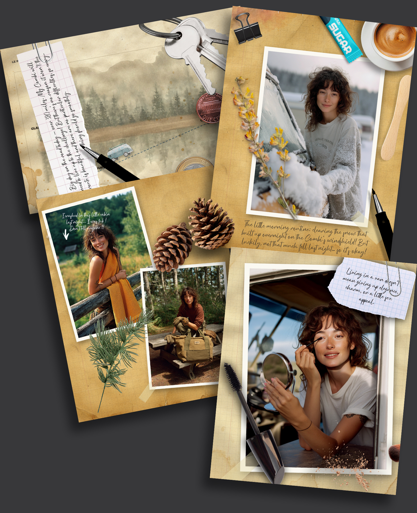 The Scrapbook — pages de carnet composées