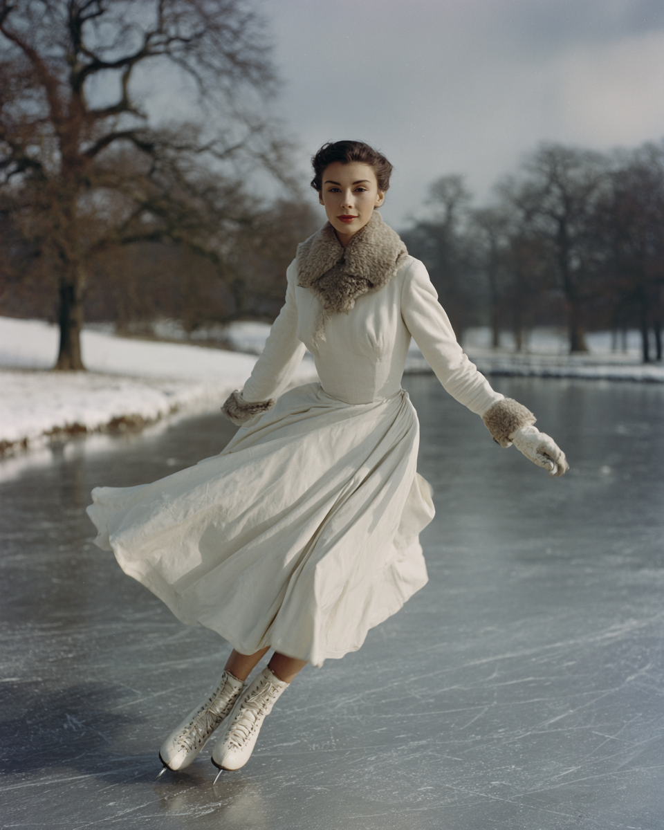 Patinage sur lac gelé