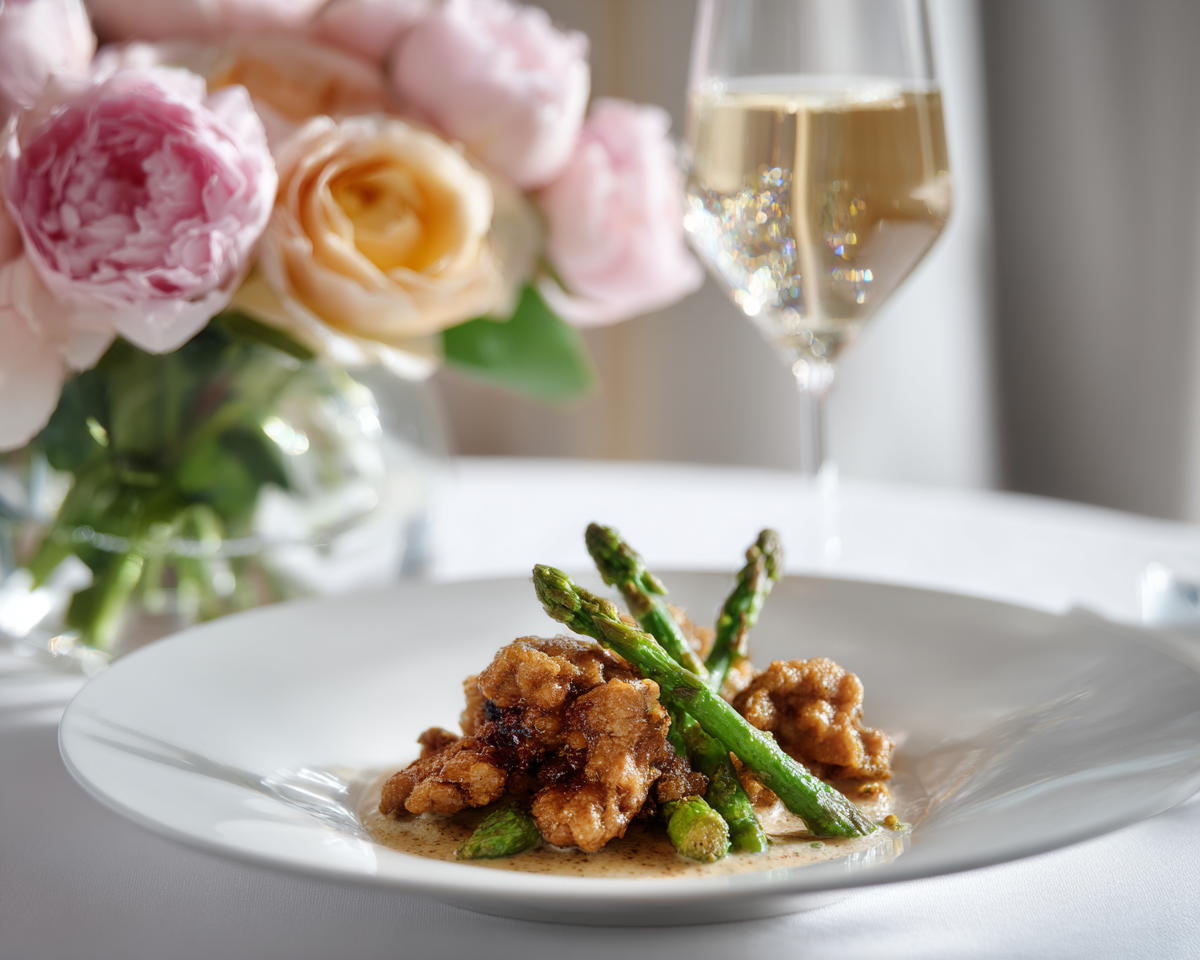 Photographie culinaire éditorial — dressage professionnel